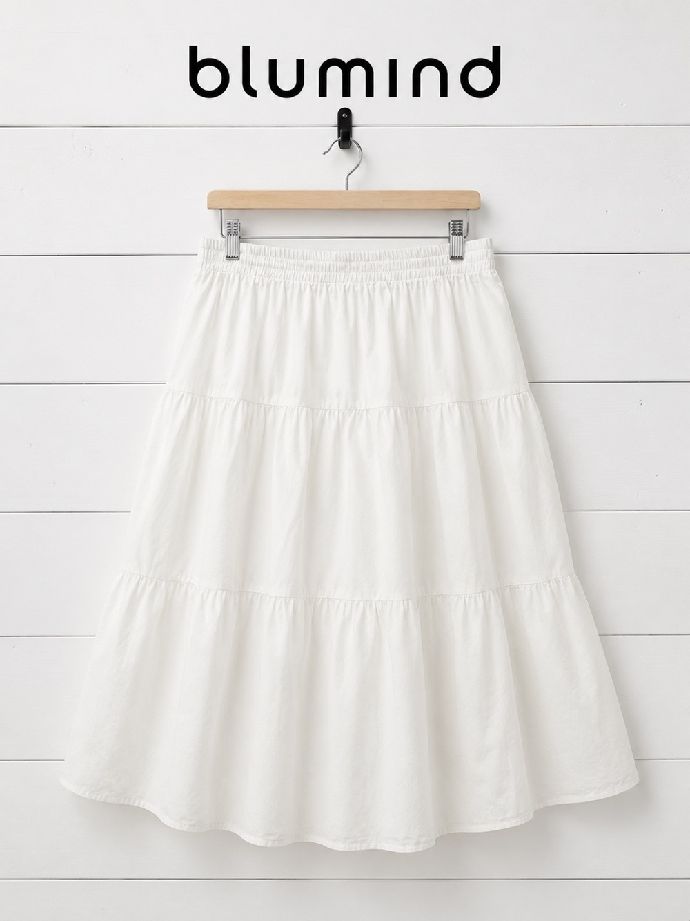 BLUMIND White Tiered Cotton Skirt XL